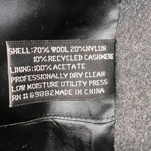 VTG GGG Clothes Wool Cashmere Mens Single Breasted Coat 44R Gray Lined Classic - Picture 15 of 16